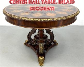 Lot 312 MAITLAND SMITH Round Center Hall Table. Inlaid decorati