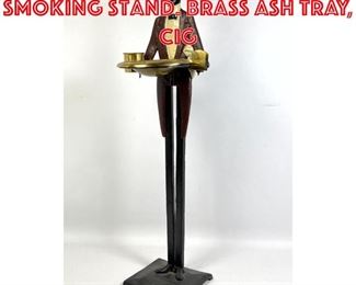 Lot 318 Painted Metal Butler Smoking Stand. Brass Ash Tray, cig