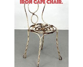 Lot 328 Vintage French Twisted Iron Cafe Chair.