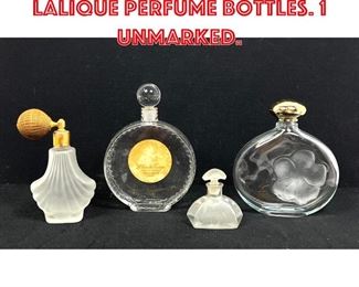 Lot 344 4 pc. 3 Nina Ricci Lalique perfume bottles. 1 unmarked.