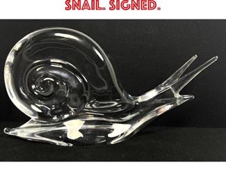 Lot 349 DAUM crystal snail. Signed. 