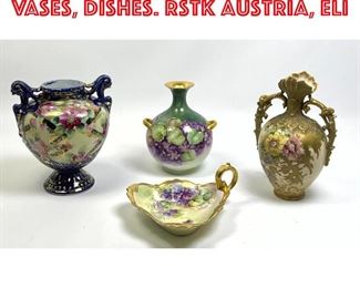 Lot 350 Collection 4 Porcelain Vases, Dishes. RStK Austria, Eli