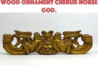 Lot 361 Vintage Carved Gilt Wood Ornament Cherub Norse God. 