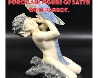 Lot 366 Royal Copenhagen Porcelain Figure of Satyr with Parrot.