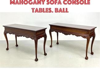 Lot 385 Pair Maitland Smith Mahogany Sofa Console Tables. Ball 