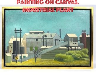 Lot 386 Morris Blackman Painting on Canvas. Industrial Plant