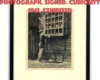 Lot 393 WC Bowman Photograph. Signed. Curiosity 1942, exhibited