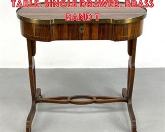 Lot 396 BAKER Rosewood Small Table. Single Drawer. Brass band t