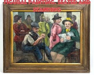 Lot 401 D GLOVER Vintage Figural Painting. Seated and Standing 