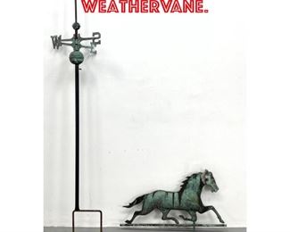 Lot 415 Copper Running Horse Weathervane. 