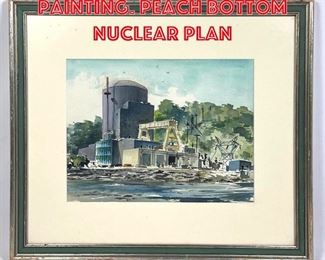 Lot 425 Unsigned Watercolor Painting. Peach Bottom Nuclear Plan