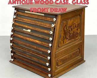 Lot 432 The LEONARD SILK Co Antique Wood Case. Glass Front Draw