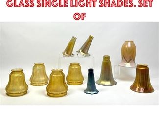 Lot 434 Collection of 10 Art Glass Single Light Shades. Set of 