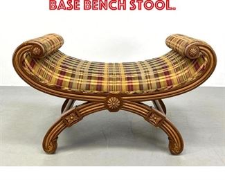 Lot 454 Decorator Arched Base Bench Stool. 