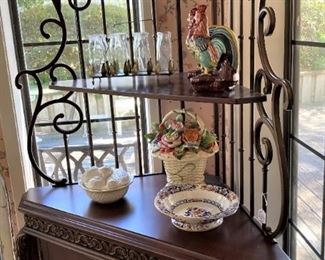 Corner cabinet with open shelving .  .  .