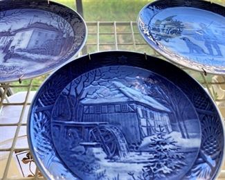 Three Royal Copenhagen plates