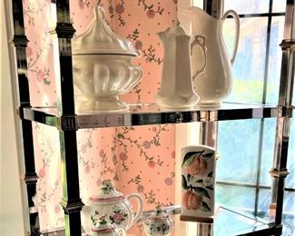 White stoneware and tea sets