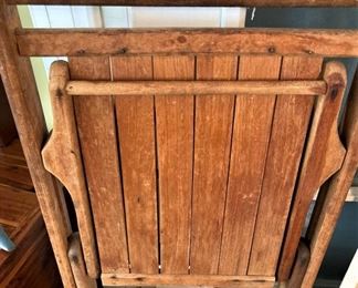 Old wooden folding chair