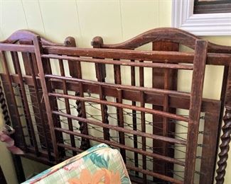 Barley twist baby bed (NOT up to current standards) - - - would be great for display in a store