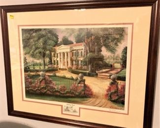 "Pinkney Street" mansion - framed and matted art