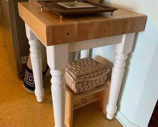 Butcher block square tall island 