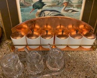 Vintage copper kitchen jars