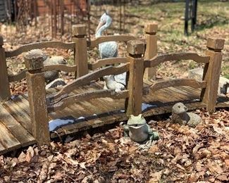 Little wooden outdoor bridge