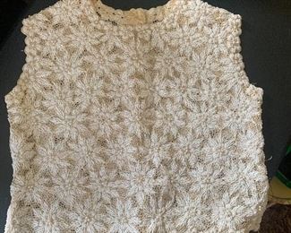 Vintage beaded shirt top