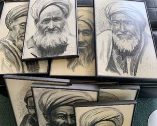 1975 Pencil Charcoal Etchings By Rabani, Kabul