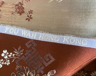 Vintage Silk Fabric from Hong Kong Fou Wah