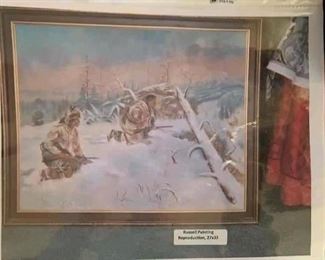 Russell Painting Reproduction on canvas 27" x 33" 