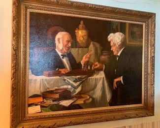 Cronies, Louis C Moeller, Reproduction 38" x 48" on canvas