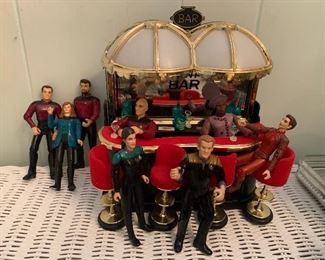 Star Trek Memorabilia Mini Bar and Figurines