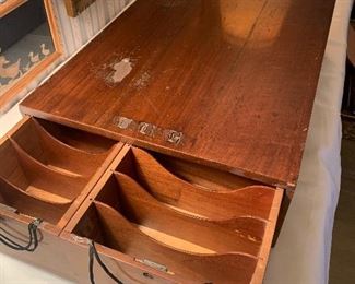 Antique File Box with 2 drawers