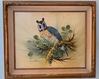 Owl, by Gordon. 21" x 26" oil on canvas