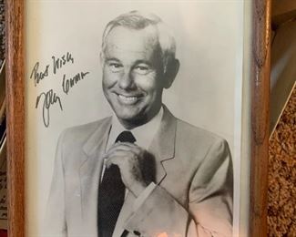 Autographed Johnny Carson Print Framed
