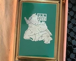 U.S. Zone vintage compact lipstick holder with nail items 