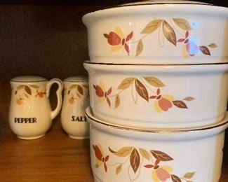 Vintage Hall Superior Autumn Leaf Stack Set Stacking Casserole