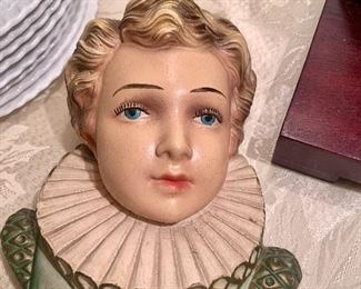 Vintage Chalkware Head Face Wall Hanging