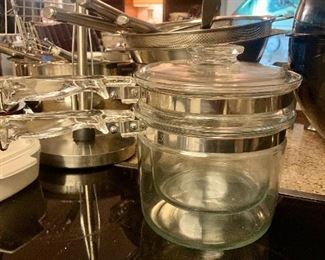 Vintage Pyrex Glass Double Boiler Pot