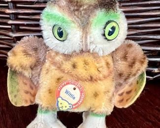 Steiff Witwe Owl, Great Shape most were stored in sealed plastic bags