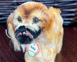 Steiff Peky Pekinese Dog, Great Shape most were stored in sealed plastic bags