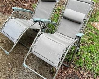 Pair of Zero Gravity Lounge Patio Chairs