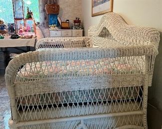 Bristol Collection white wicker rattan 3 piece bedroom furniture including: dresser, chest and wardrobe. Also has a Twin Size Daybed / King Trundle.