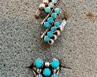 Vintage Turquoise & Sterling Rings 