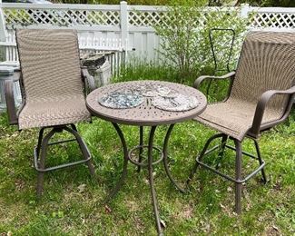 2 sets of tall patio table & chairs bistro sets