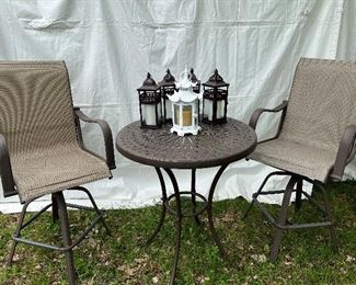2 sets of tall patio table & chairs bistro sets