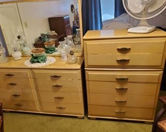 Dresser with Mirror and Matching Chest of Drawers