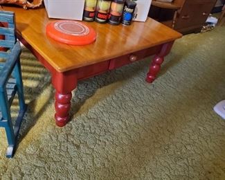 Wooded Square Coffee / Game Table with Drawer