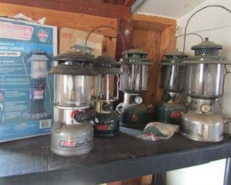 Coleman lanterns some with original boxes